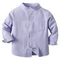 thumbnail image 1 of DXOUPM Boys' Long Sleeve Dress Shirts Lightweight Button Down Casual Tops with Chest Pocket, 1 of 3