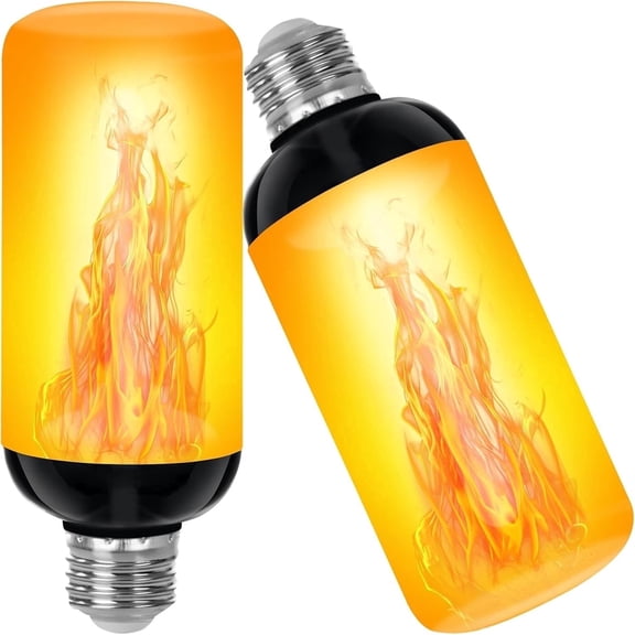 Magicorange Upgraded LED Flame Light Bulbs, 3 Modes Flickering, E26 Base, Suitable for Home Garden Patio Yard Decor Indoor & Outdoor (Yellow, 2 Pack)