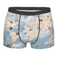 thumbnail image 4 of Goofa Animals Travel World Map Printed Men's Boxer Briefs Underwear, Moisture-Wicking Underwear, Trunk,Soft and Breathable Cotton Underwear-Small, 4 of 9