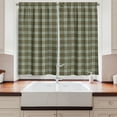thumbnail image 2 of Ambesonne Tartan Kitchen Curtains, Scottish Style Ornamental, 55"x39", Pale Green Pale Brown, 2 of 3