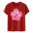 thumbnail image 4 of LUOGENLI T-shirts pour Femmes Mode Décontractée Chemises Imprimées Col Rond Manches Courtes Tee Tops Tunique Blouse T-shirts Graphiques Pêche Saint-Valentin Rouge TTG, 4 of 4