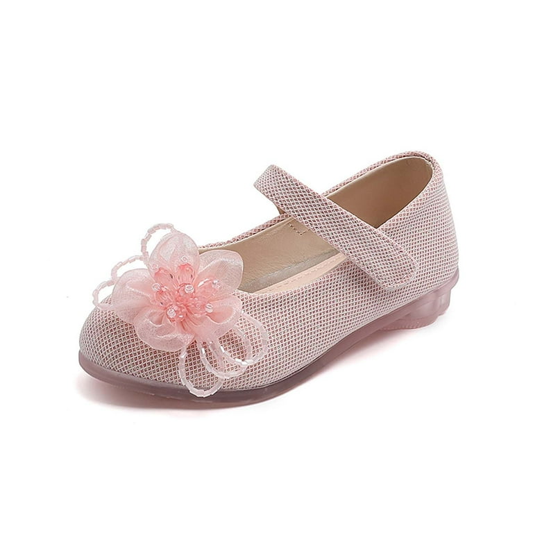 Penkiiy Spring And Autumn Girls Tassel Pearl Flower Small High Heels Small Leather Shoes House Slippers for Kids Summer 2.5 3 Years Pink On Sale Walmart
