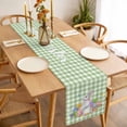 thumbnail image 3 of Easter Table Runner - 60 Inch Long, Kitchen Dining Table Runner Dresser Scarves, Spring Watercolor Bunny Eggs Butterflies Green Plaid Farmhouse Decor for Coffee Tables Wedding Party Banquet, 3 of 8