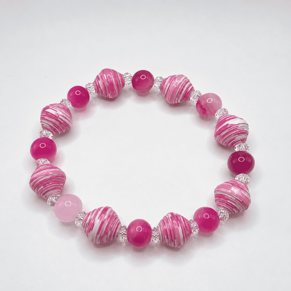 Beaded Stretch Bracelet, Pink