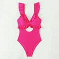 thumbnail image 7 of WAYUTE Womens One Piece Swimsuits Swimsuit for Ruffle Bathing Suit V Neck Ruched Swim Suit Cutout Swimwear, 7 of 7