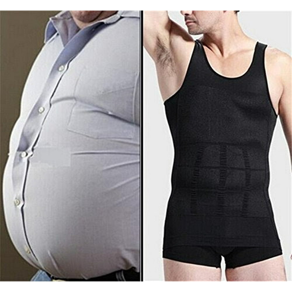 Bengbengcar Mens Body Shaper Slimming Vest Mens Elastic Sculpting Vest Thermal Compression 8094