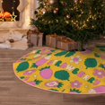 thumbnail image 5 of Zufioo Strawberry Print Imitation linen Christmas Tree Skirt Hemming Style for Christmas Tree Christmas Party Home Decorations-36", 5 of 6