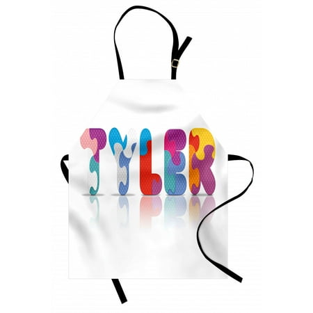 

Tyler Apron Composition of Kindergarten Themed Colorful Letter Arrangement Newborn Children Name Unisex Kitchen Bib Apron with Adjustable Neck for Cooking Baking Gardening Multicolor by Ambesonne