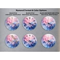 thumbnail image 5 of Decorative Tempered Glass Wall Clock Watercolor Pink and Blue Floral Design Wall Art (Style:Black Style-Arabic Nr.; Size:10";), 5 of 10