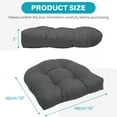 thumbnail image 5 of 2 Pack Waterproof Outdoor Chair Cushions, Thick Tufted U-Shaped Seat Cushions with Adjustable Ties for Garden Chairs, Patio Furniture, 19x19x4 Inches, 5 of 9