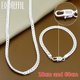 thumbnail image 1 of DOTEFFIL 925 Plata de Ley 8/16/18/20/22/24 pulgadas 6mm cadena lateral collar pulsera para mujer hombre moda encanto boda joyería Tan Jianjun unisex, 1 of 2