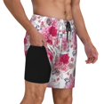 thumbnail image 2 of KLL Peonies And Roses for Mens Swim Trunks Quick Dry Swim Shorts with Built-in Compression Liner Funny Swimwear Bathing Suits-XX-Large, 2 of 6