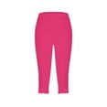 thumbnail image 7 of 2PC Plus Size Capri Leggings Women's Summer High Waisted Solid Capris Matching Slim Fitting Yoga Gym Pants, 7 of 7