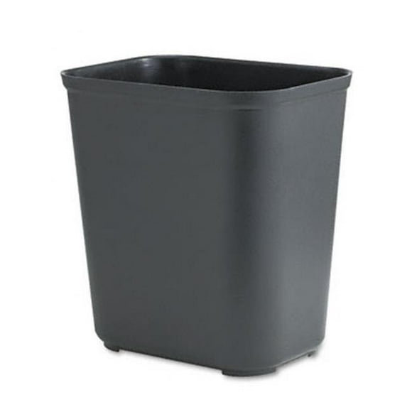 Fire-Resistant Wastebasket  Rectangular  Fiberglass  7 gal  Black