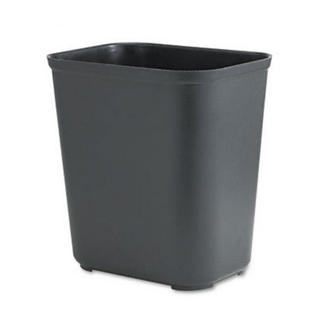 Fire-Resistant Wastebasket Rectangular Fiberglass 7 gal Black