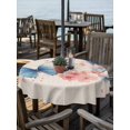 thumbnail image 2 of Outdoor Tablecloth with Umbrella Hole Zipper Blue Butterfly Round Tablecloth 60" Waterproof Outside Table Cloth Retro Country Spring Pink Flowers Plants Patio Table Cover Tablecloths for Picnic Party, 2 of 8