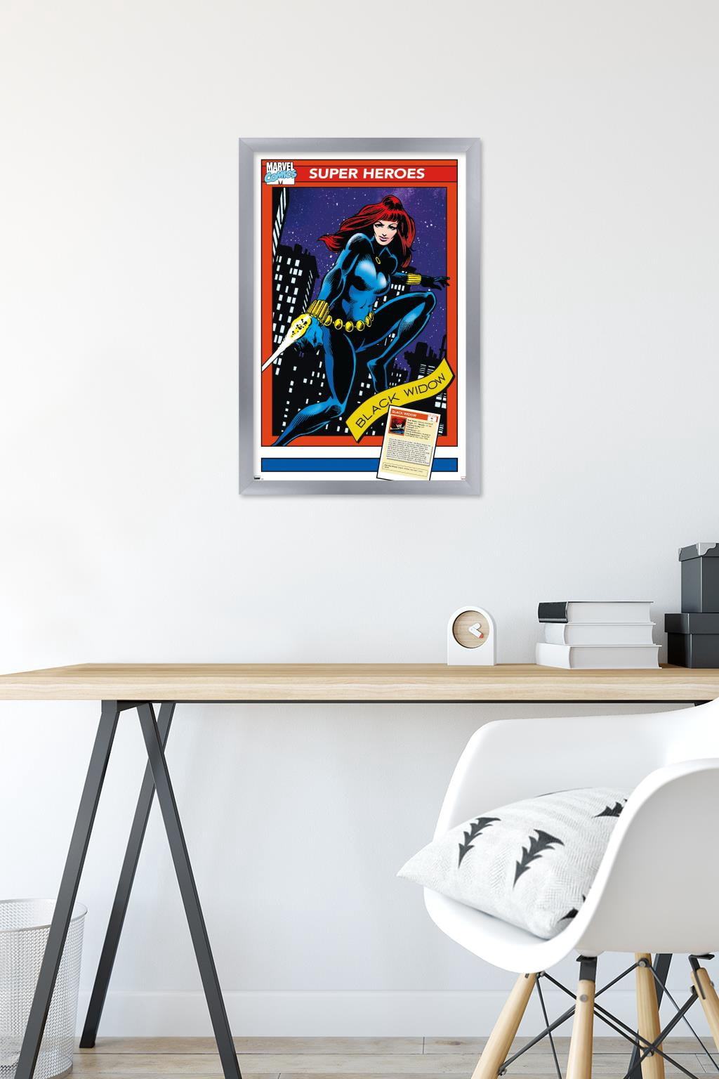 Marvel Trading Cards - Black Widow Wall Poster, 14.725" x 22.375" Framed
