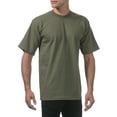 thumbnail image 4 of Pro Club Men's Heavyweight Cotton Short Sleeve Crew Neck T-Shirt,OLIVE,5XL, 4 of 5