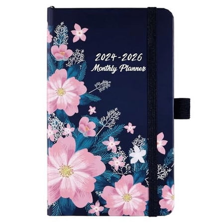 2024-2026 Pocket Planner/Calendar - 3 Year Monthly Planner from Jan. 2024 - Dec. 2026, 6.3" x 3.8", 2024-2026 Monthly Planner with 61 Notes Pages, Inner Pocket, Pen Loop, Elastic Closure