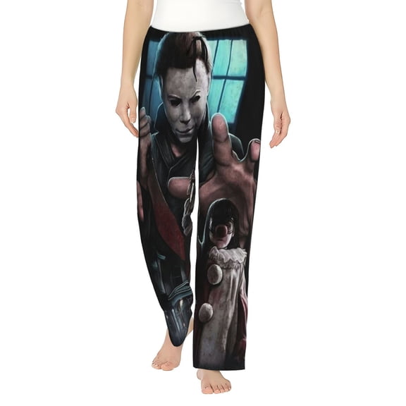 Michael Myers Women's Pajama Pants, Comfy All Over Print Lounge Pants Casual Sleepwear with Pockets & Drawstring