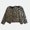 thumbnail image 6 of Women's Oversized Print Quilted Puffer Jacket Casual Padded Coat Leopard Print S, 6 of 8