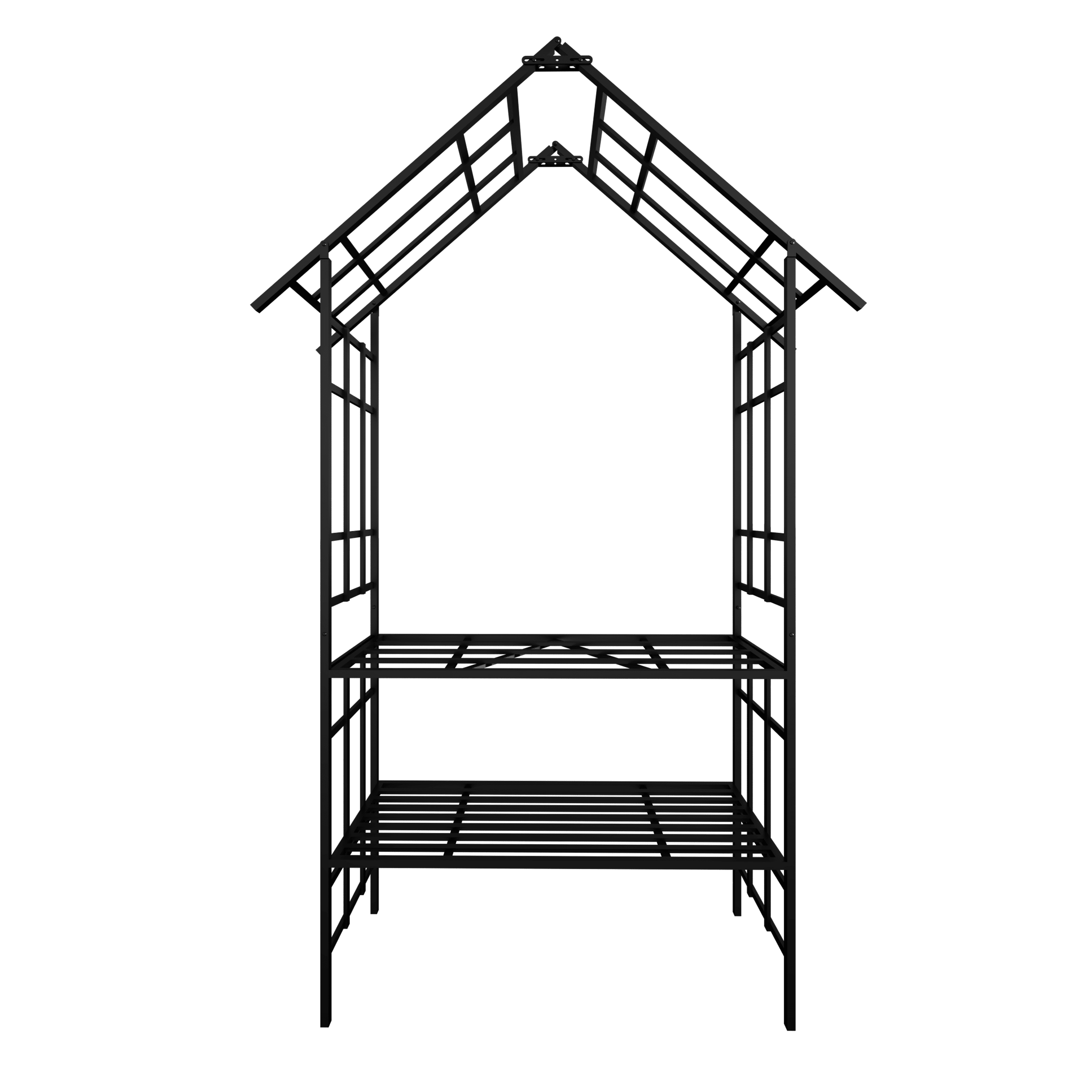 Miniyam Outdoor Garden Arbor Bench, Metal Arch Trellis for Climbing Plants, Powder-Coated Steel, 58"W