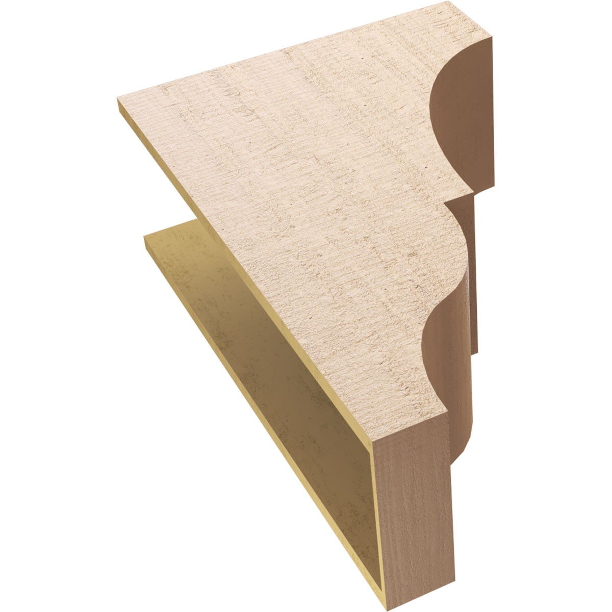 11"W x 22"D x 33"H Classic Asheboro Rough Cedar Woodgrain TimberThane Corbel, Primed Tan