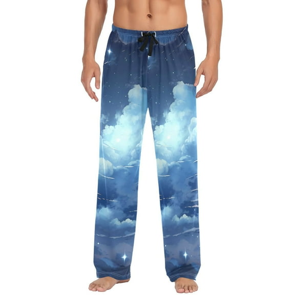 Men's Pajama Pants Sky with Cloud Cotton Long Sleepwear Lounge Pants L