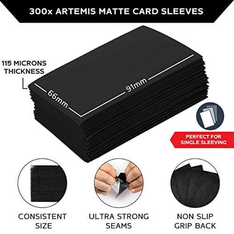 quiver card sleeves Quiver Time 300 Artemis Black Card Sleeves - Ultra Matte Standard Deck Card  Protectors (3x100 Pack) - Pro Use (66 x 91 mm)