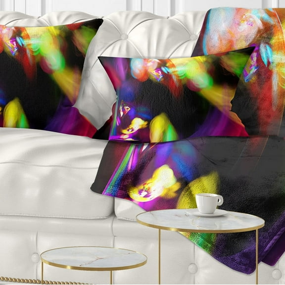 Designart Colorful Smoke Spiral - Abstract Throw Pillow - 12x20