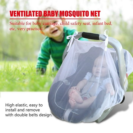 Pink Carriage - Hilitand Ventilated Baby Mosquito Net Infant Carriage Stroller Car Seat Cover Protection Tent, Baby Carriage Net, Infant Mosquito Net(White, Sky Blue, Gray, Pink)