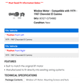 thumbnail image 2 of Window Motor - Compatible with 1979 - 1987 Chevy El Camino 1980 1981 1982 1983 1984 1985 1986, 2 of 2