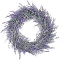 thumbnail image 1 of 18" Artificial Lavender Wreaths Fake Lavender Flower Wreath for Front Door Farmhouse Wreath Welcome Door Wreath for Summer Hanging Wall Window Decor, 1 of 5