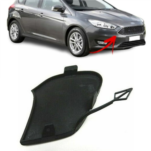 Front Bumper Tow Hook Cover for Ford Focus MK3 2014-2018, Black ABS