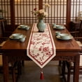 thumbnail image 4 of Chemin de Table Basse pour Salon Nappe à Franges Rouges et Chemin de Table Couverture Décorative pour Table Basse Meuble Tv et Comptoir Adapté pour Salle à Manger et Salon, 4 of 6