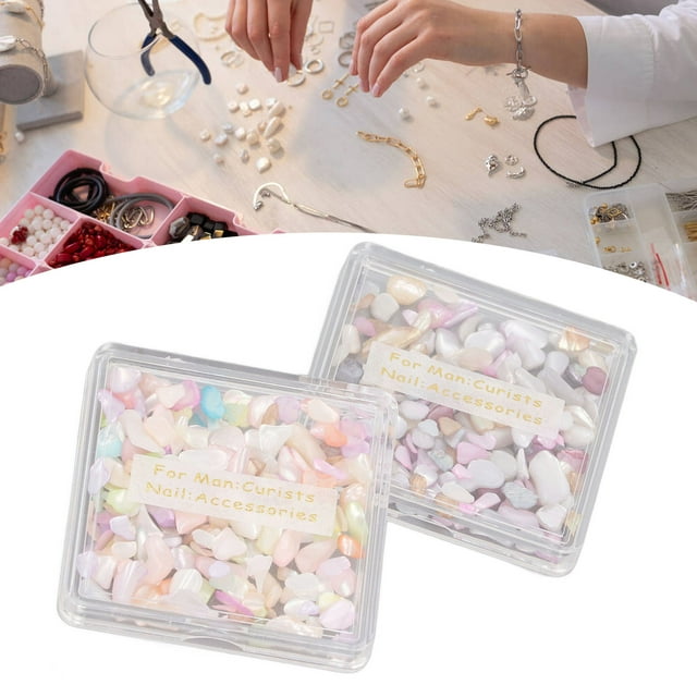 Rebanadas De Concha De Escamas De Uñas, Joyas De Uñas Irregulares Aurora Glitter Decoraciones Nacaradas 2 Cajas Para Salón