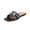 Slipper - Black, variant on Slides for Women Summer Open Toe Flat Sandals Beautiful Botanical Floral Print Wide Strap with Elegant Metallic Buckle Hardware Casual Beach Vacation Shoes