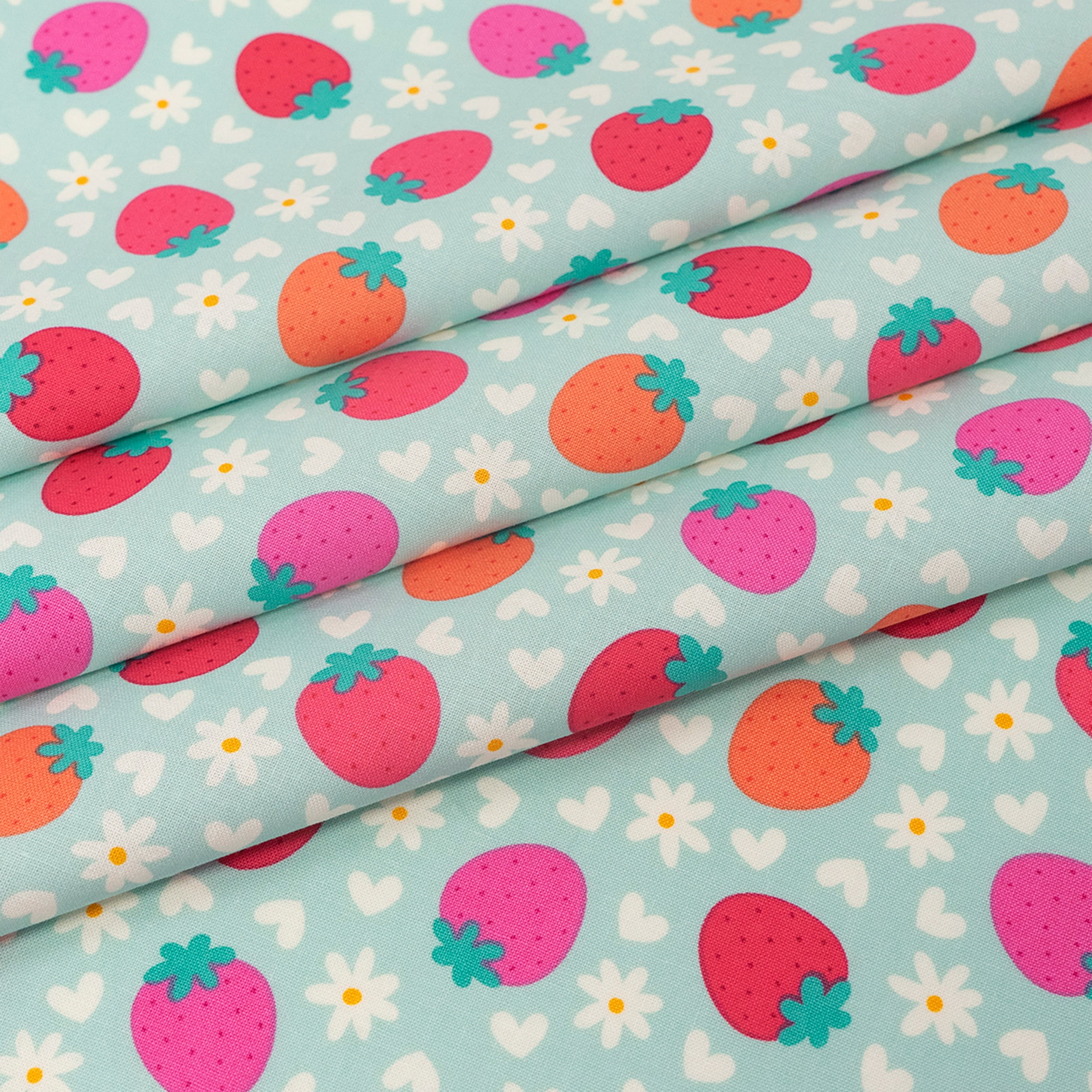 Singer Fabric, 100% Cotton, Sewing & Crafting, 44" Wide, Modern Strawberry, Cut by Yard