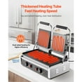 thumbnail image 2 of KFFKFF Commercial Panini Grill, 3600W Electric Sandwich Panini Maker, Stainless Steel Double Sandwichs Press with Handle and Temp Control, 2 of 9