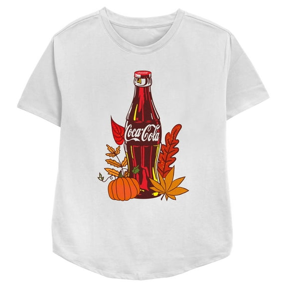 Women's Coca Cola Autumn Icons  Graphic Tee White X Small