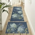 thumbnail image 5 of Dull Blue Floral Farmhouse Kitchen Rugs Set 2 Piece Colorful Fall Flowers Hydrangea Seasonal Decorative Rug for Kitchen Low-Profile Floor Mats Decorations for Home Kitchen 17x48+17x30 Inches, 5 of 6