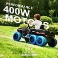 thumbnail image 3 of 24V Ride on ATV Toys, Real 2 Seater Kids ATV with 200W*2 Power Motor, Electric Car w/ 6-Wheeler Suspension, Extra Large Rear Storage Bucket, Waterproof Panel w/ Bluetooth, Music, Led Lights - Black, 3 of 8