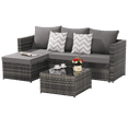 thumbnail image 4 of 2-Piece Patio Furniture Set, Outdoor Woven Sectional L- Shaped Patio Furniture , Wicker Conversation Set with Ottoman, Detachable Lounger Table for Backyard Poolside (Dark Grey), 4 of 11