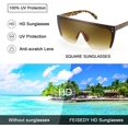 thumbnail image 4 of FEISEDY Oversized Rimless Mirrored Sunglasses for Women Men 2021 Flat Top Shield Wrap Square UV400 B2761…, 4 of 14