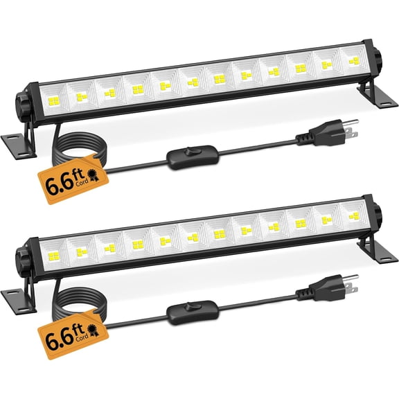 40W LED Shop Lights, 5400LM Plug in Garage Light, 6000K Daylight, 2 Pack
