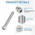 thumbnail image 2 of Uxcell 10-Pack M8 x 60mm Hex Socket Head Cap Screws Bolts, 304 Stainless Steel Machine Bolt Full Thread Precision Fasteners, 2 of 7