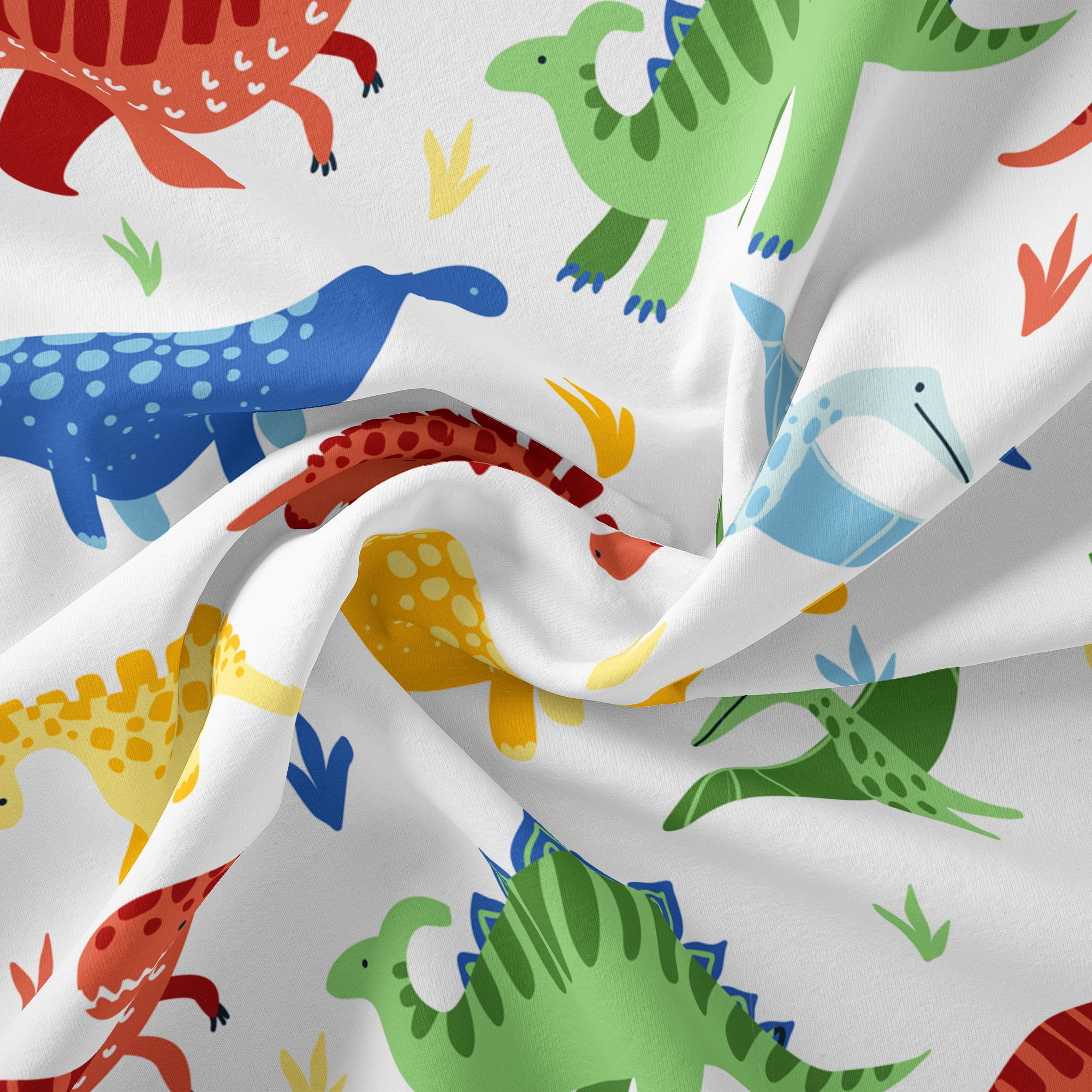 2 Yards 100% Cotton Color Dino, Multi-color, 44" Wide for Crafts by David Textiles