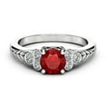 thumbnail image 2 of Bezel Set Side Diamonds With Ruby Engagement Ring, 2 of 4