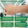 thumbnail image 3 of Honey gauze dressing 2-inch 2-inch sterile honey wound dressing, medical-grade Manuka honey patch for accelerating wound care | burns | traumatic wounds and lacerations (individually packaged 10 piec, 3 of 4
