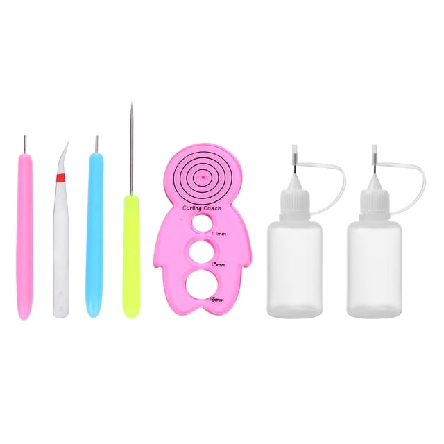 BRIGHTFUFU Juego de 7 piezas en 1 juego de herramientas para enrollar papel de bricolaje, bolígrafo de aguja de quilling ondulado hecho a mano para manualidades de la escuela en casa (color al azar)